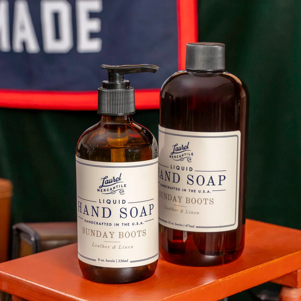 Sunday Boots hand soap and refill