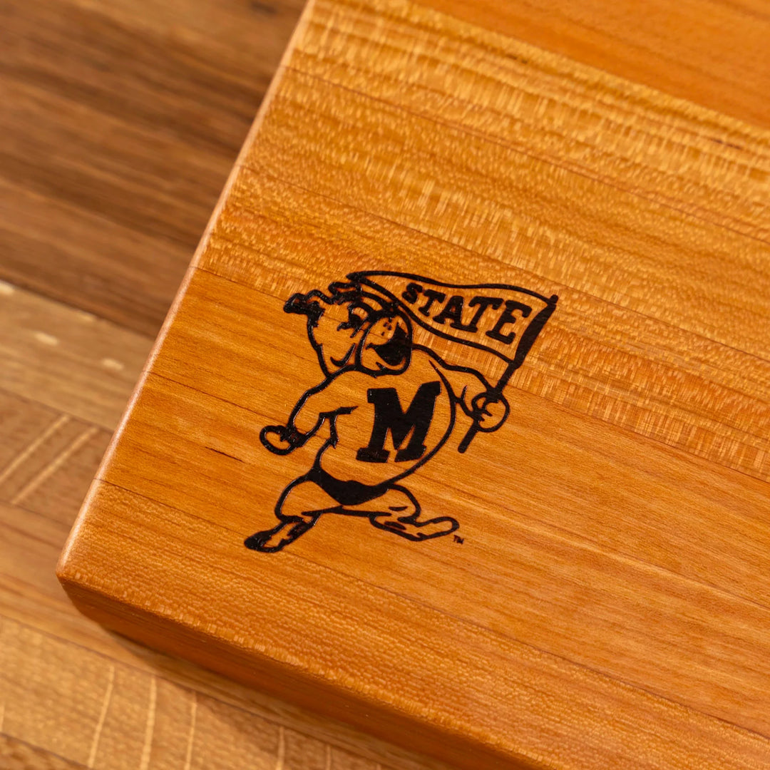 Cherry Mississippi State Butcher Block | Bully with Flag