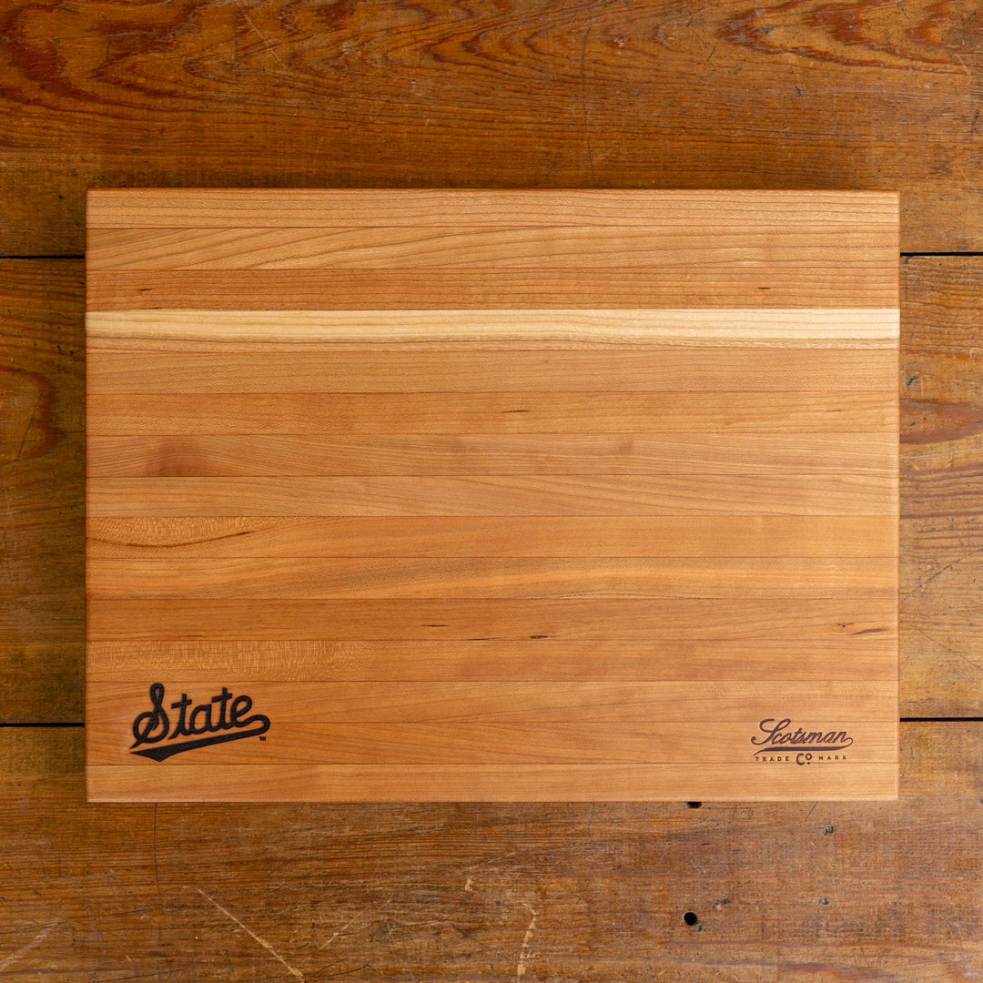Cherry Mississippi State Butcher Block | State Script Logo