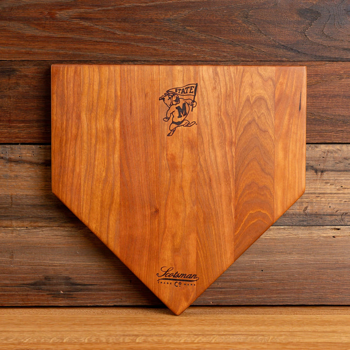 Cherry Mississippi State Home Plate Serving Board | Bully with Flag