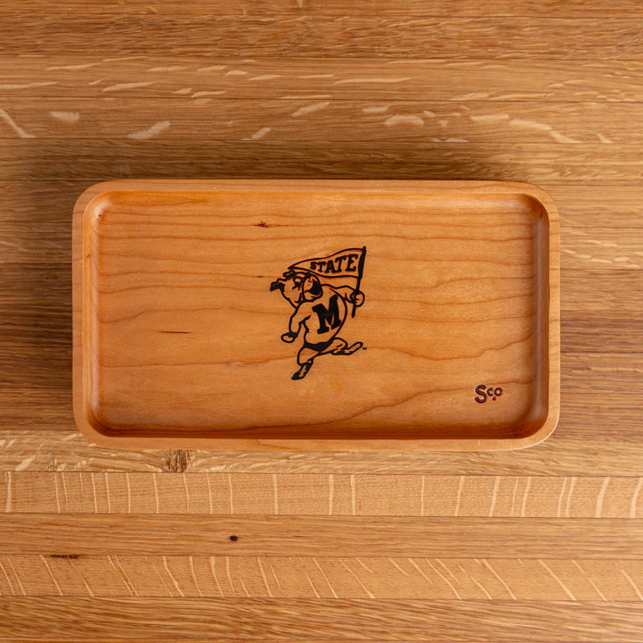 Cherry Mississippi State Wooden Valet | Bully with Flag