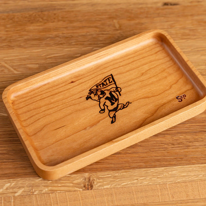 Cherry Mississippi State Wooden Valet | Bully with Flag