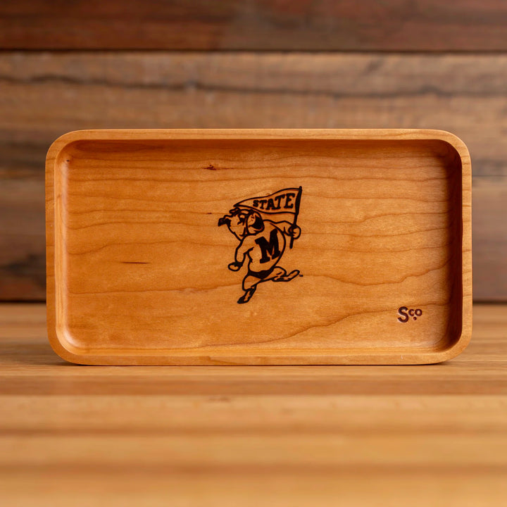 Cherry Mississippi State Wooden Valet | Bully with Flag