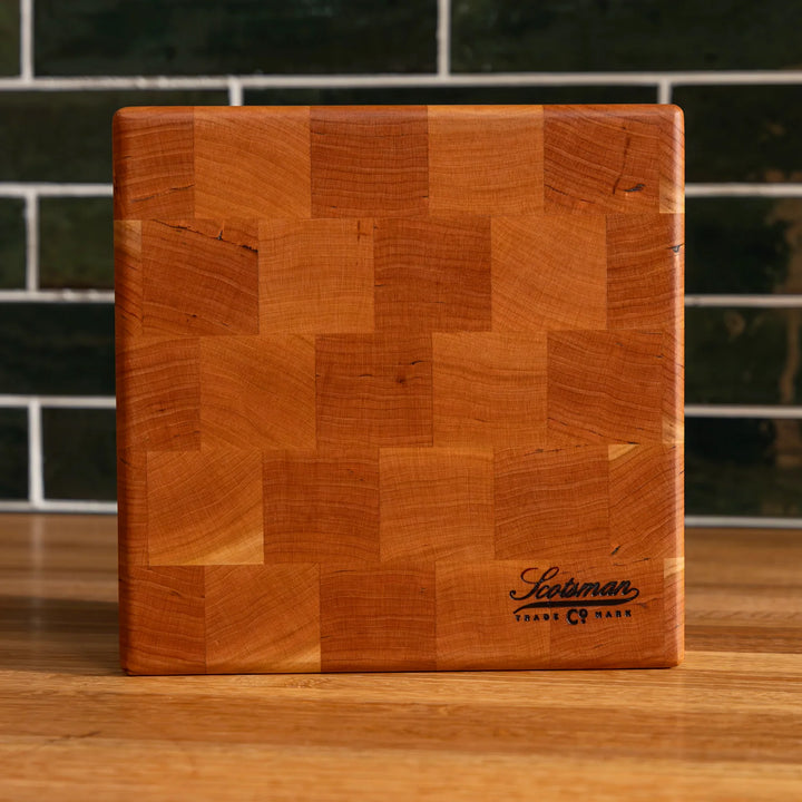 Butcher Block Square Cherry End Grain Square Butcher Block – Scotsman USA