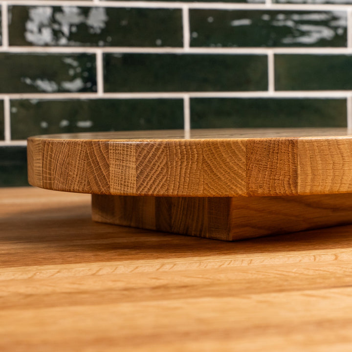 White Oak Round Cake Stand