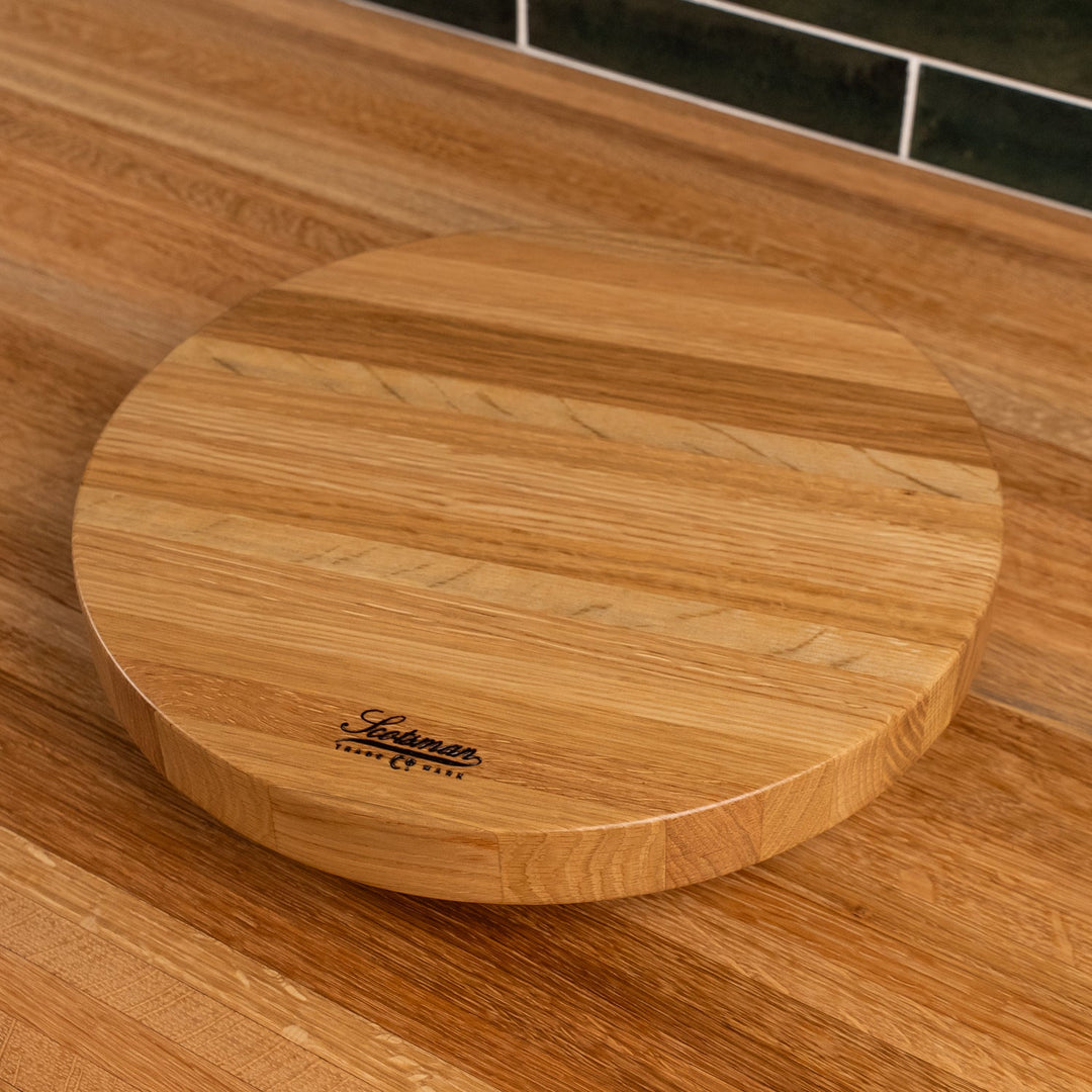 White Oak Round Cake Stand