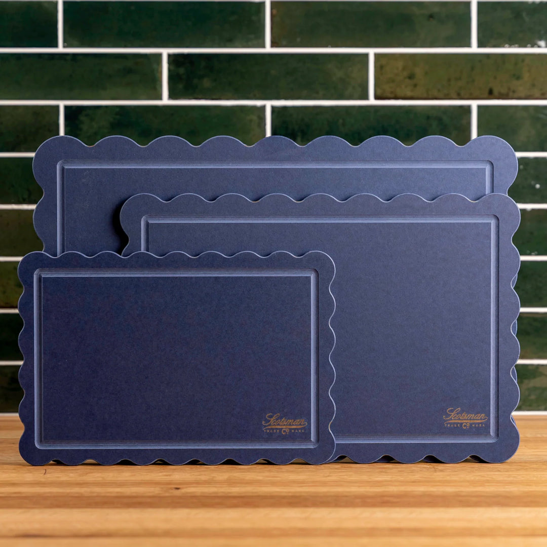 Delta Blue Scalloped Cutting Board