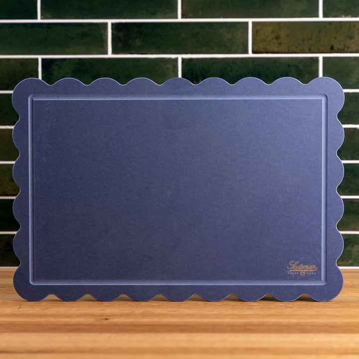 Delta Blue Scalloped Cutting Board