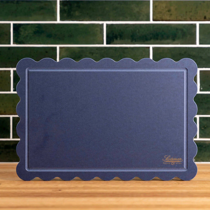 Delta Blue Scalloped Cutting Board