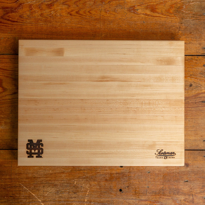 Maple Mississippi State Butcher Block | Baseball Mark