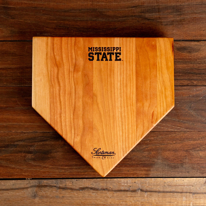 Cherry Mississippi State Home Plate Serving Board | Mississippi State Stacked