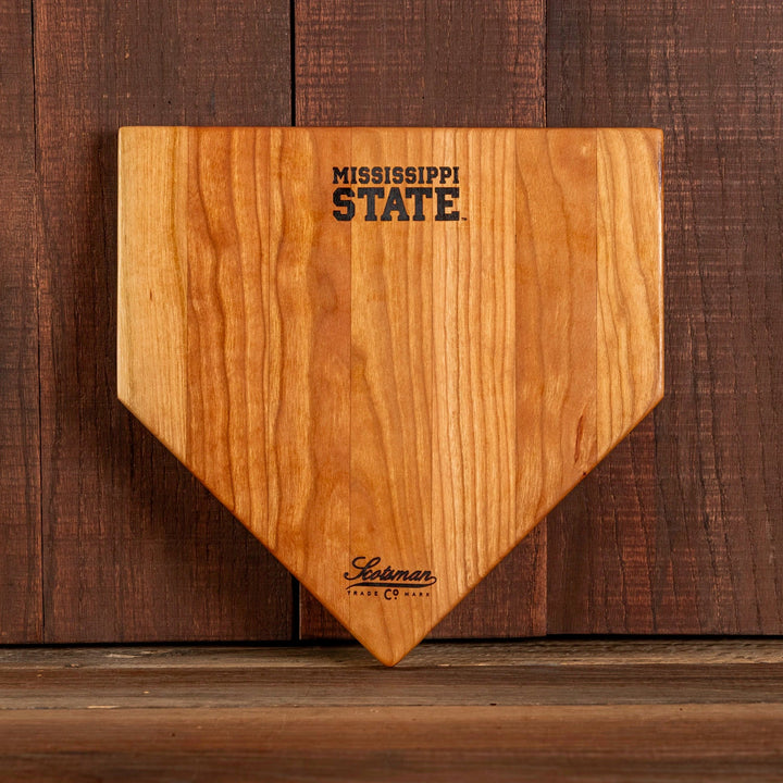 Cherry Mississippi State Home Plate Serving Board | Mississippi State Stacked
