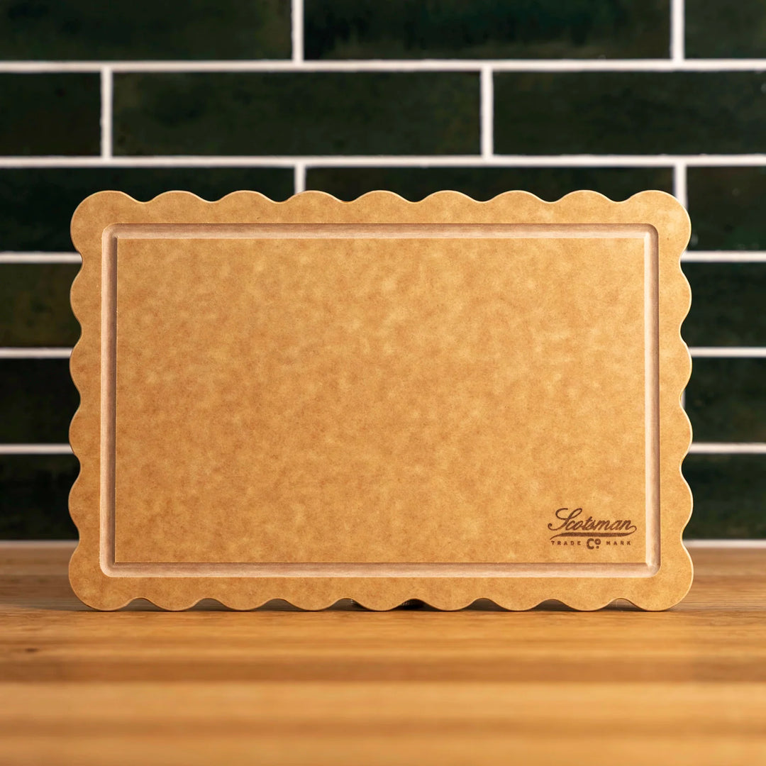 Natural Brown Scalloped Cutting Board