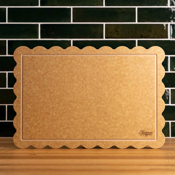 Natural Brown Scalloped Cutting Board