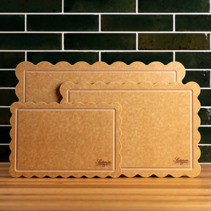 Natural Brown Scalloped Cutting Board