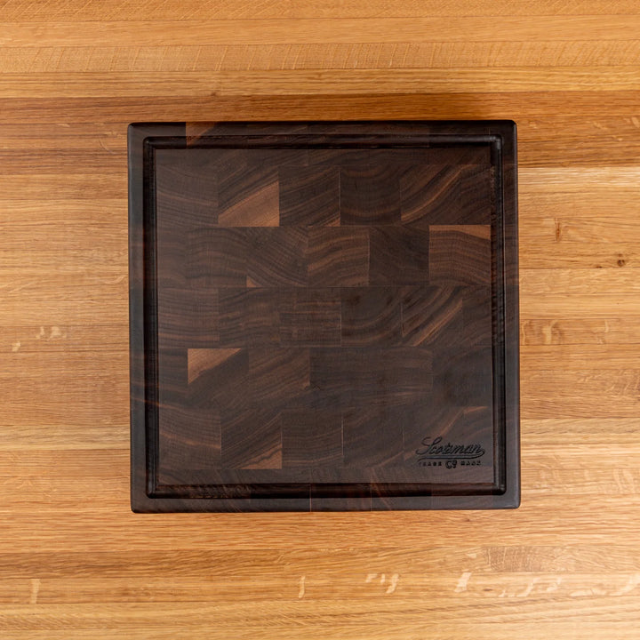 Butcher Block Square Walnut End Grain Square Butcher Block with Juice Groove – Scotsman USA