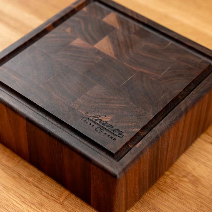 Butcher Block Square Walnut End Grain Square Butcher Block with Juice Groove – Scotsman USA