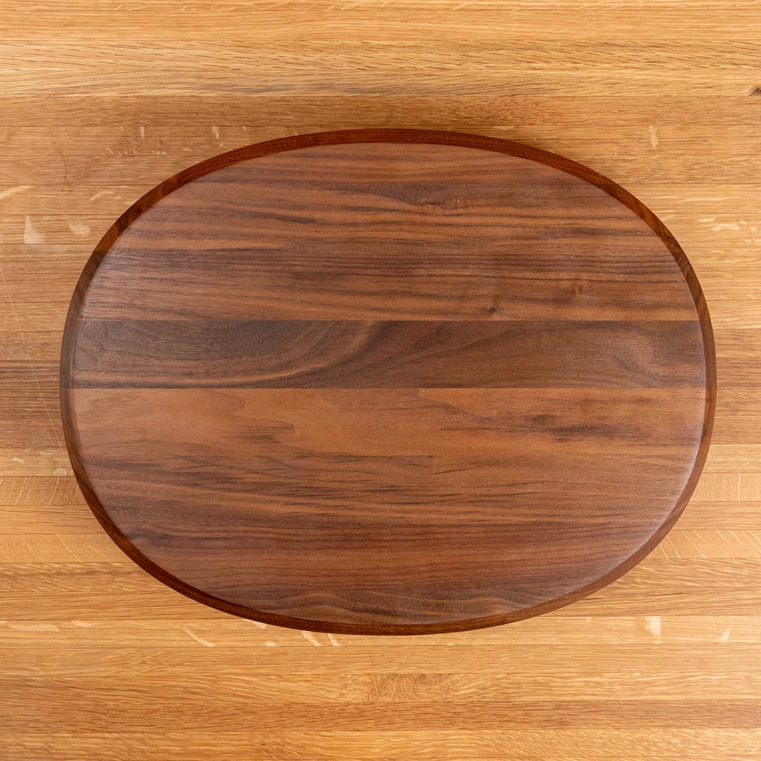 Walnut Oval Serving Board with Juice Groove