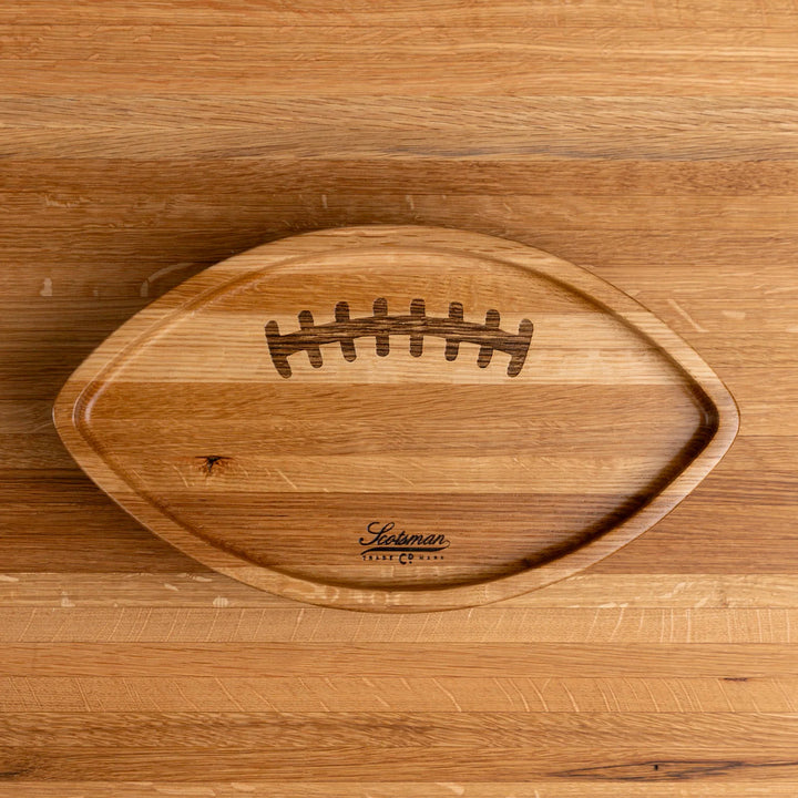 White Oak Football Snack Tray