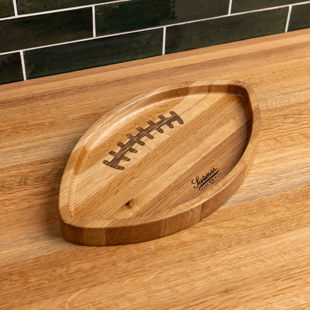 White Oak Football Snack Tray