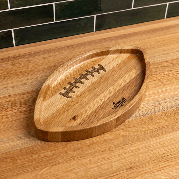 White Oak Football Snack Tray
