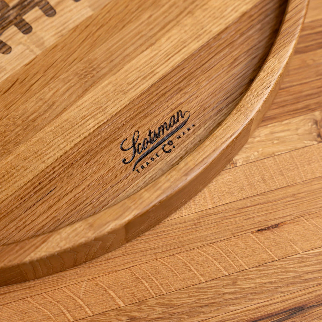 White Oak Football Snack Tray