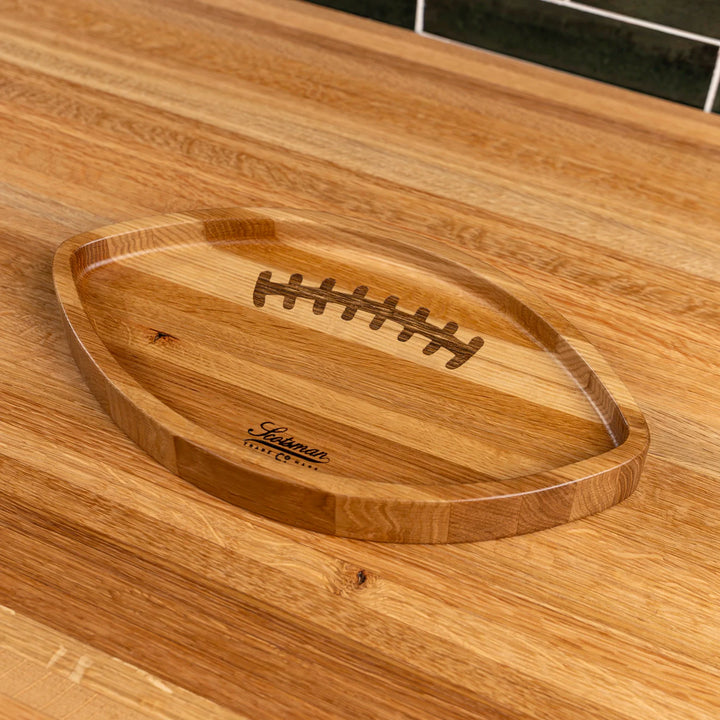 White Oak Football Snack Tray