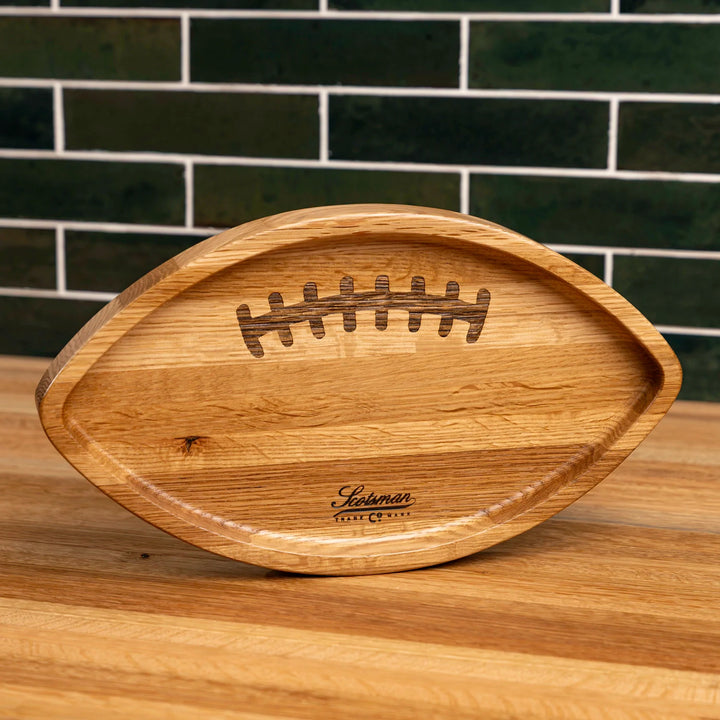 White Oak Football Snack Tray