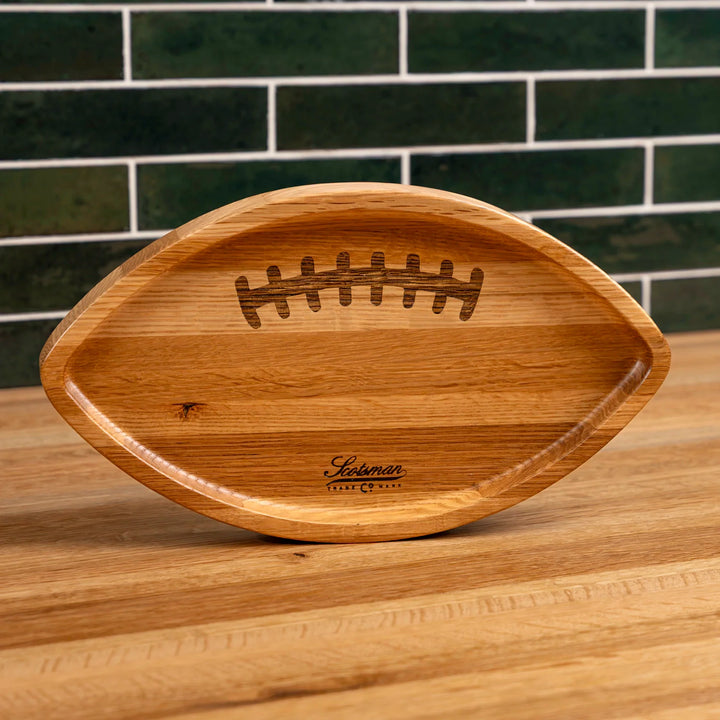 White Oak Football Snack Tray