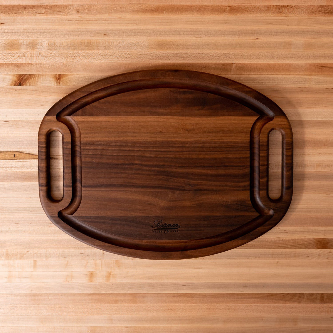 Walnut Oval Grilling Board with Handles